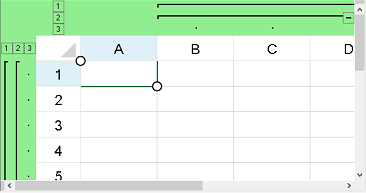 Touch gestures when expanding or collapsing range groups in the spreadsheet