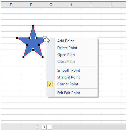 Image depictng point context menu.