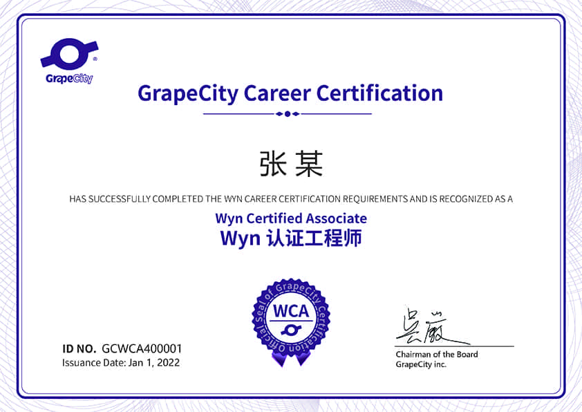 Wyn 认证工程师