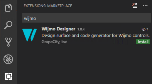 Wijmo Designer Extension for Visual Studio Code