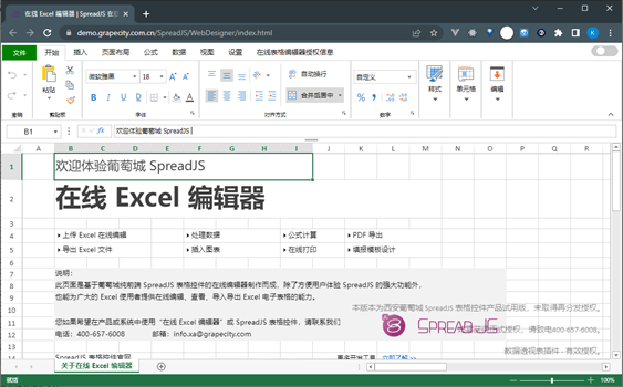 类Excel的交互界面